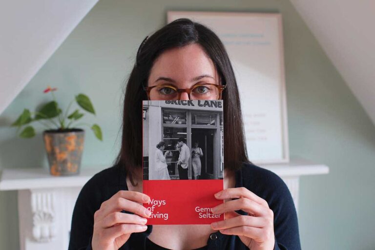 Gemma Seltzer holds her book 'Ways of Living'